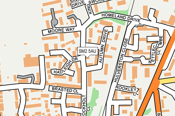SM2 5AU map - OS OpenMap – Local (Ordnance Survey)