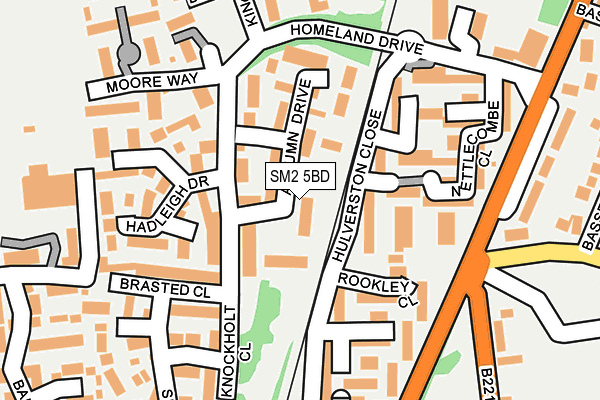 SM2 5BD map - OS OpenMap – Local (Ordnance Survey)