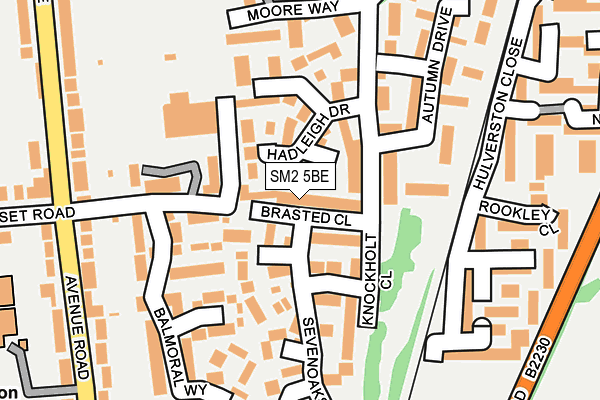 SM2 5BE map - OS OpenMap – Local (Ordnance Survey)