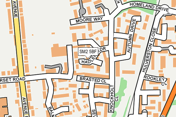 SM2 5BF map - OS OpenMap – Local (Ordnance Survey)