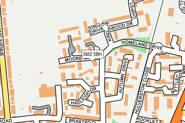 SM2 5BH map - OS OpenMap – Local (Ordnance Survey)