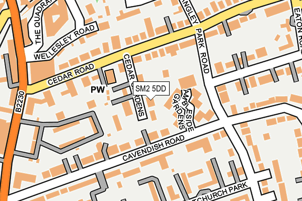 SM2 5DD map - OS OpenMap – Local (Ordnance Survey)