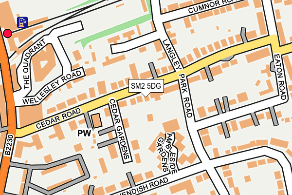 SM2 5DG map - OS OpenMap – Local (Ordnance Survey)