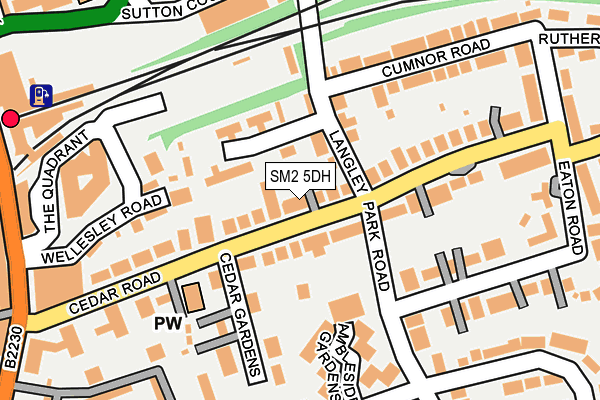 SM2 5DH map - OS OpenMap – Local (Ordnance Survey)