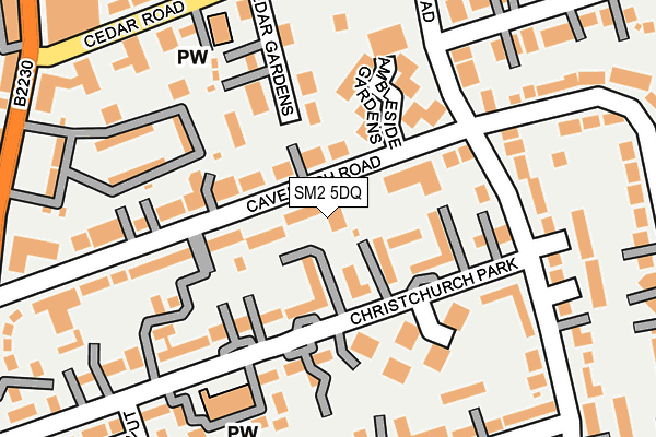 SM2 5DQ map - OS OpenMap – Local (Ordnance Survey)