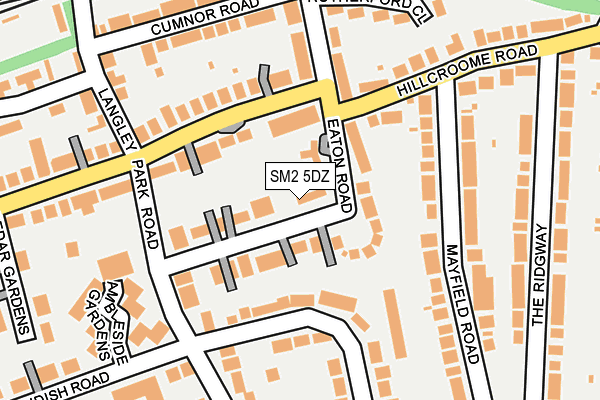 SM2 5DZ map - OS OpenMap – Local (Ordnance Survey)