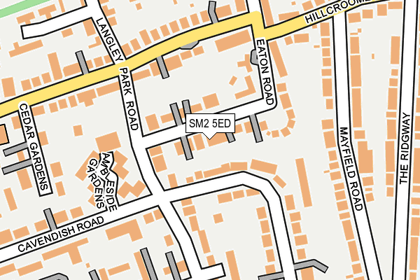 SM2 5ED map - OS OpenMap – Local (Ordnance Survey)