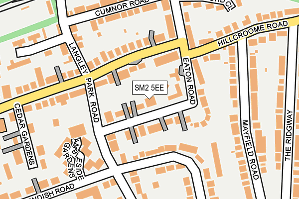 SM2 5EE map - OS OpenMap – Local (Ordnance Survey)