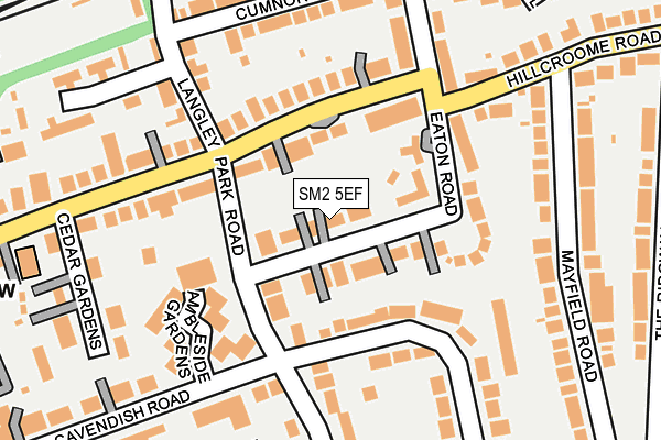 SM2 5EF map - OS OpenMap – Local (Ordnance Survey)