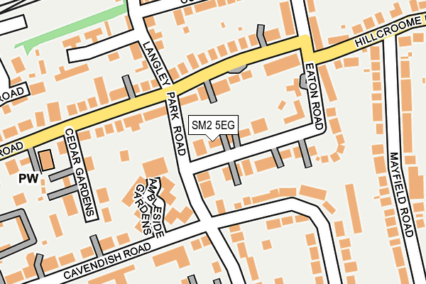 SM2 5EG map - OS OpenMap – Local (Ordnance Survey)