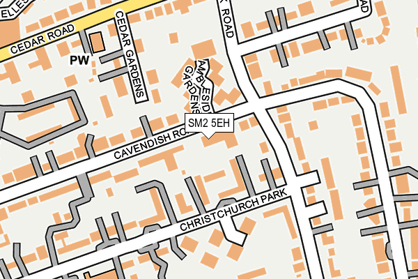 SM2 5EH map - OS OpenMap – Local (Ordnance Survey)