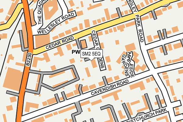 SM2 5EQ map - OS OpenMap – Local (Ordnance Survey)