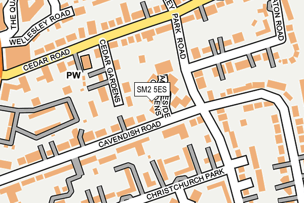 SM2 5ES map - OS OpenMap – Local (Ordnance Survey)