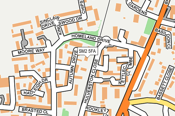 SM2 5FA map - OS OpenMap – Local (Ordnance Survey)