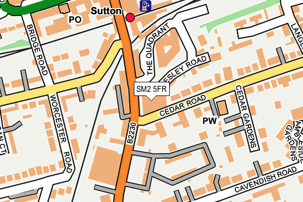 SM2 5FR map - OS OpenMap – Local (Ordnance Survey)