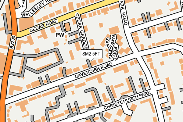 SM2 5FT map - OS OpenMap – Local (Ordnance Survey)