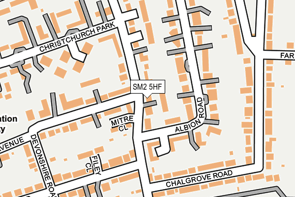 SM2 5HF map - OS OpenMap – Local (Ordnance Survey)