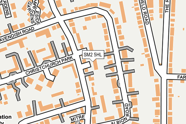 SM2 5HL map - OS OpenMap – Local (Ordnance Survey)
