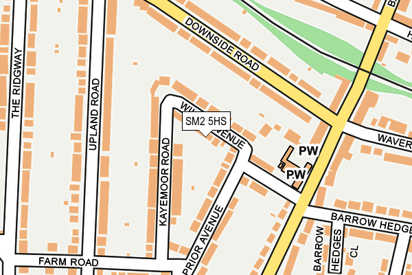 SM2 5HS map - OS OpenMap – Local (Ordnance Survey)