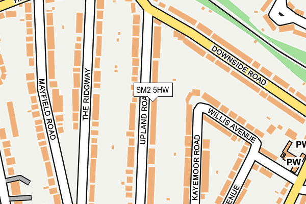 SM2 5HW map - OS OpenMap – Local (Ordnance Survey)