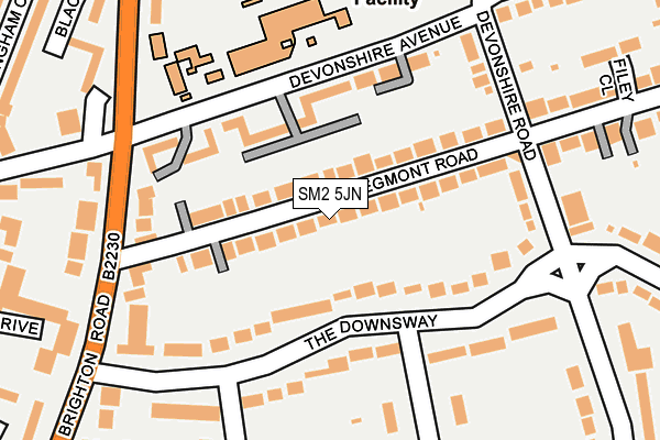 SM2 5JN map - OS OpenMap – Local (Ordnance Survey)