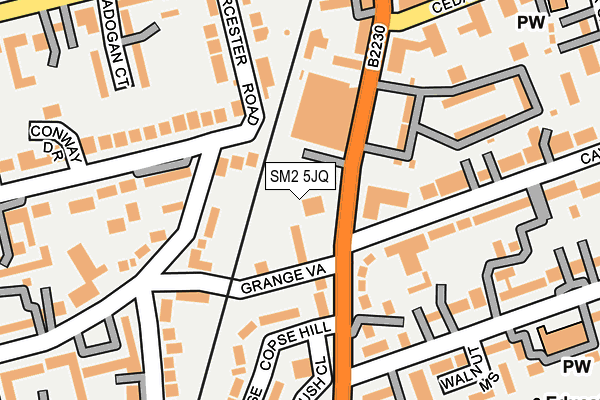SM2 5JQ map - OS OpenMap – Local (Ordnance Survey)