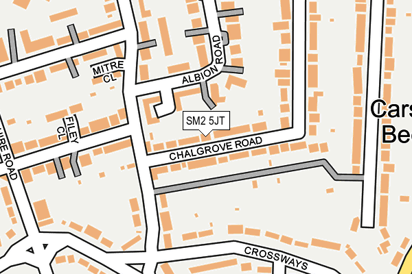 SM2 5JT map - OS OpenMap – Local (Ordnance Survey)