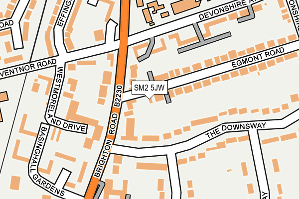 SM2 5JW map - OS OpenMap – Local (Ordnance Survey)