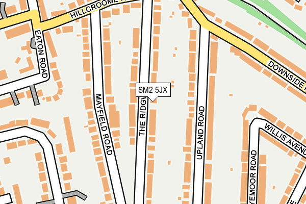 SM2 5JX map - OS OpenMap – Local (Ordnance Survey)