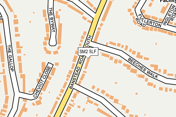 SM2 5LF map - OS OpenMap – Local (Ordnance Survey)