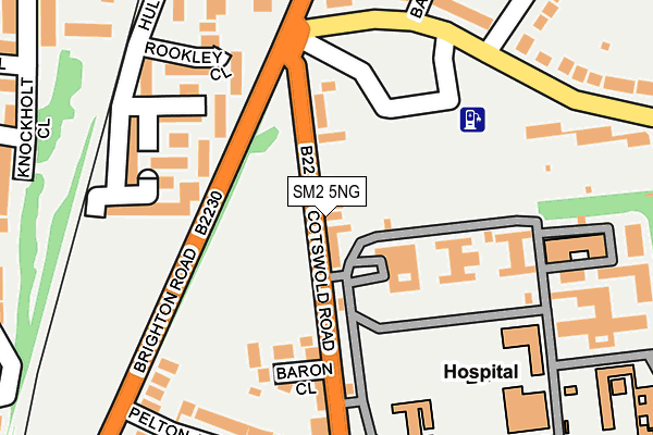 SM2 5NG map - OS OpenMap – Local (Ordnance Survey)