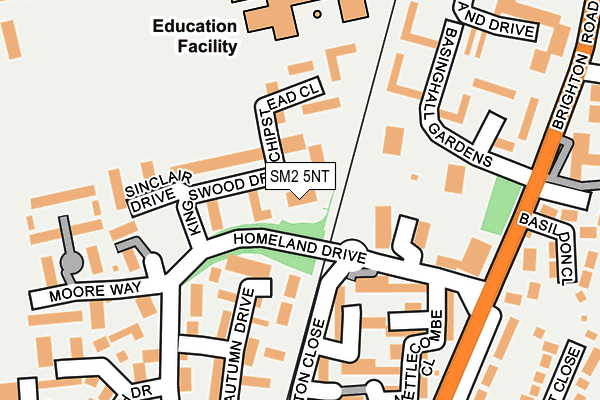 SM2 5NT map - OS OpenMap – Local (Ordnance Survey)