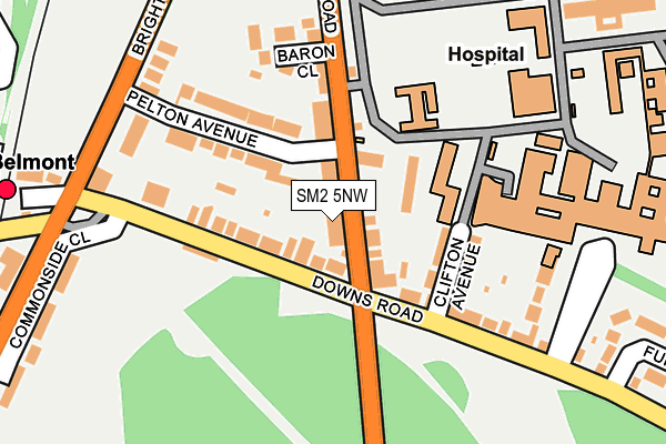 SM2 5NW map - OS OpenMap – Local (Ordnance Survey)