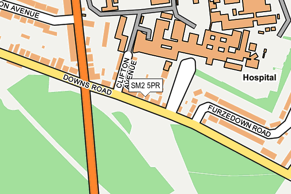 SM2 5PR map - OS OpenMap – Local (Ordnance Survey)