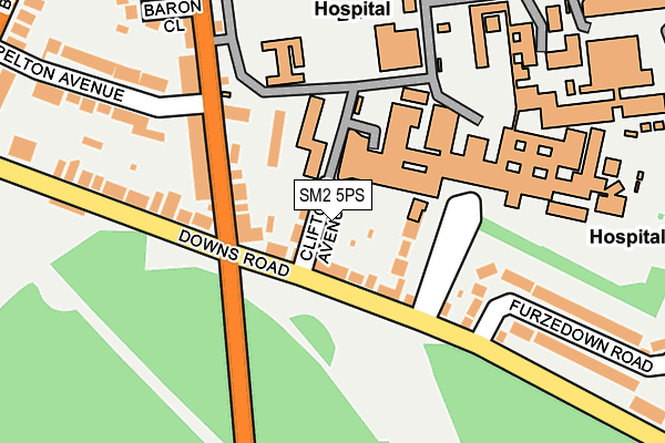 SM2 5PS map - OS OpenMap – Local (Ordnance Survey)