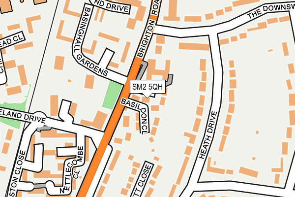 SM2 5QH map - OS OpenMap – Local (Ordnance Survey)