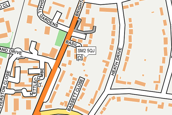 SM2 5QJ map - OS OpenMap – Local (Ordnance Survey)