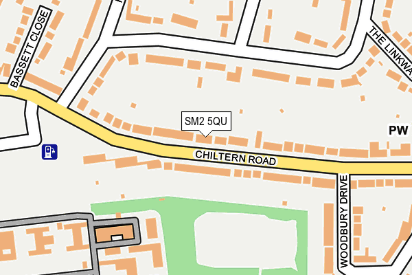 SM2 5QU map - OS OpenMap – Local (Ordnance Survey)