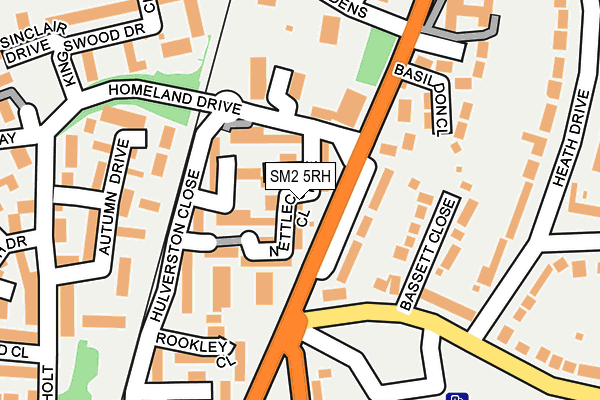 SM2 5RH map - OS OpenMap – Local (Ordnance Survey)