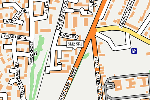 SM2 5RJ map - OS OpenMap – Local (Ordnance Survey)