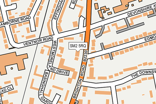SM2 5RQ map - OS OpenMap – Local (Ordnance Survey)