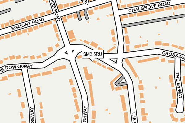 SM2 5RU map - OS OpenMap – Local (Ordnance Survey)