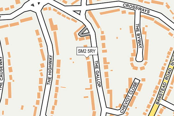 SM2 5RY map - OS OpenMap – Local (Ordnance Survey)