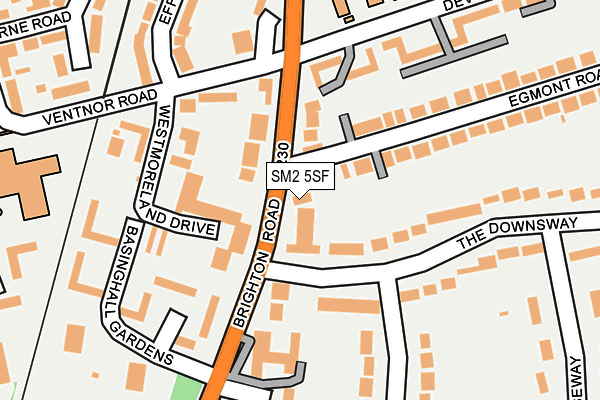 SM2 5SF map - OS OpenMap – Local (Ordnance Survey)