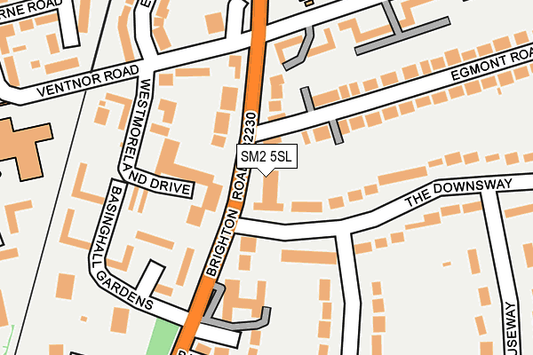 SM2 5SL map - OS OpenMap – Local (Ordnance Survey)