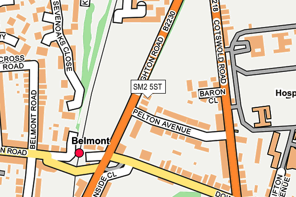 SM2 5ST map - OS OpenMap – Local (Ordnance Survey)