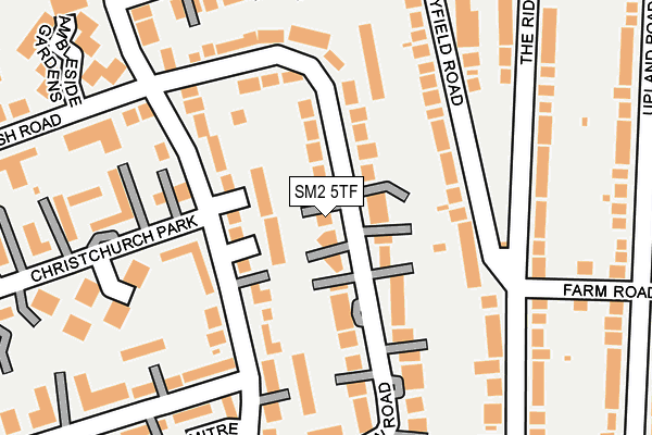 SM2 5TF map - OS OpenMap – Local (Ordnance Survey)