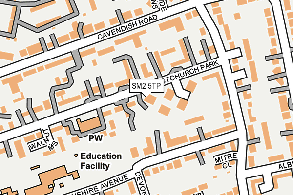 SM2 5TP map - OS OpenMap – Local (Ordnance Survey)