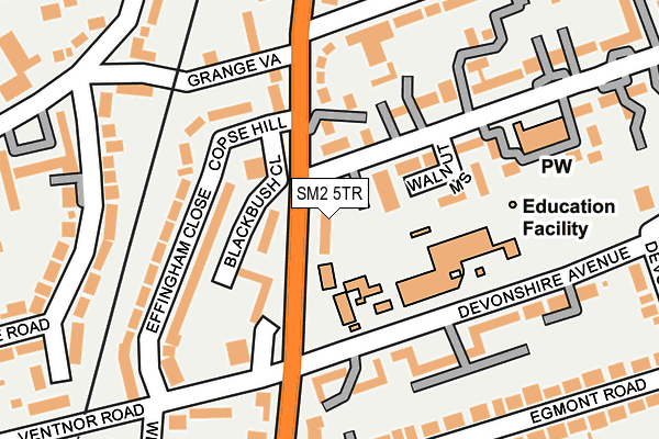 SM2 5TR map - OS OpenMap – Local (Ordnance Survey)