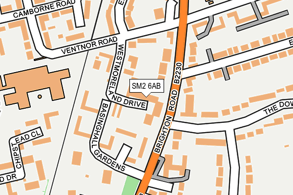 SM2 6AB map - OS OpenMap – Local (Ordnance Survey)
